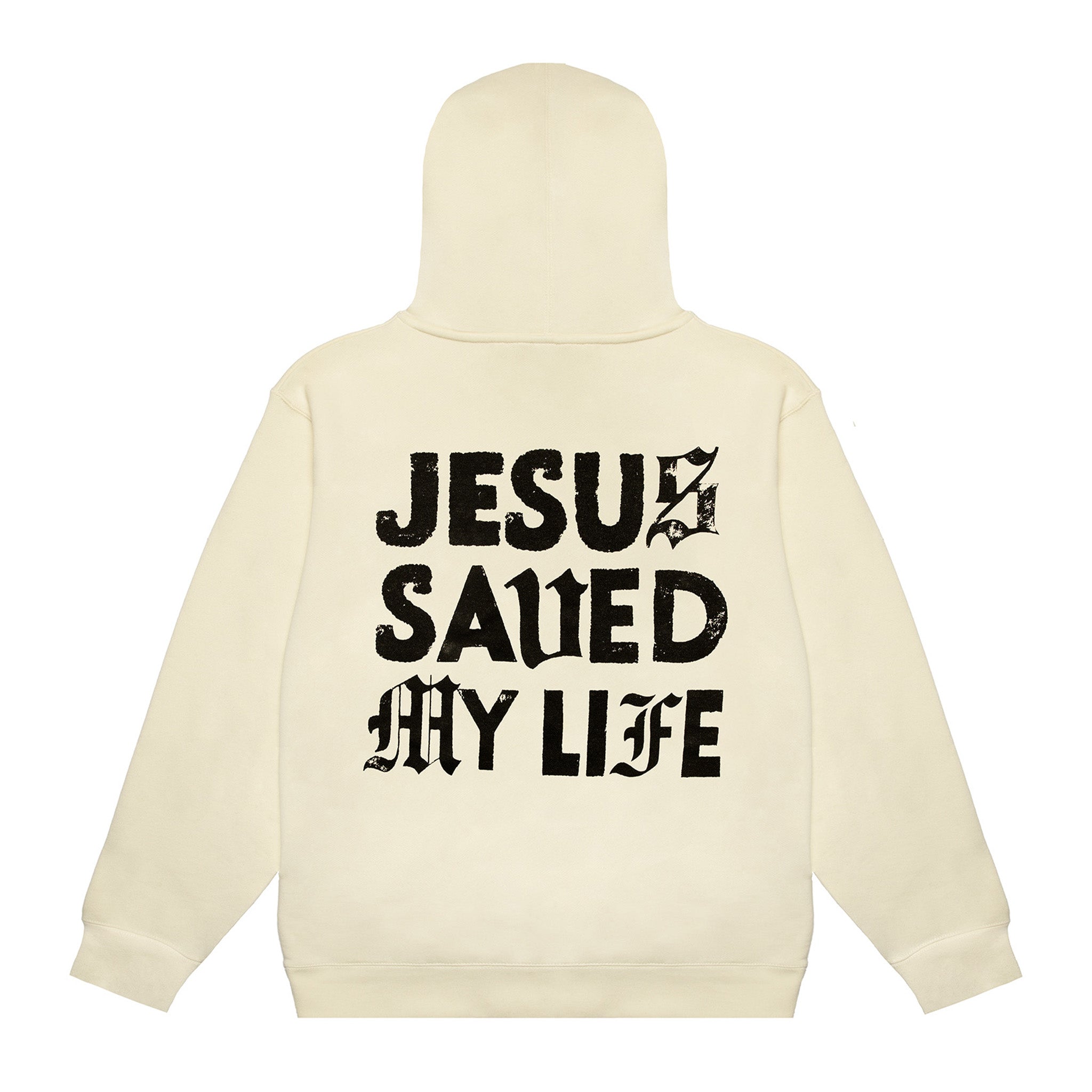 Jesus Saved My Life Hoodie-Cream