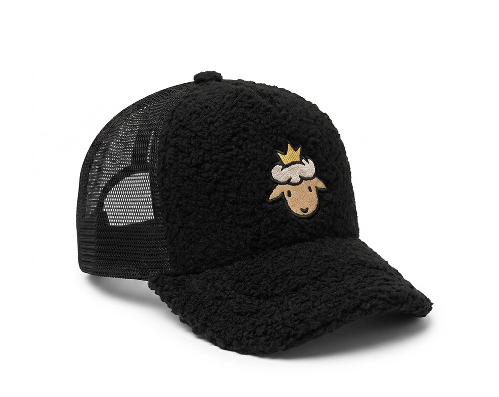 Lamb Head Sherpa Trucker - Black