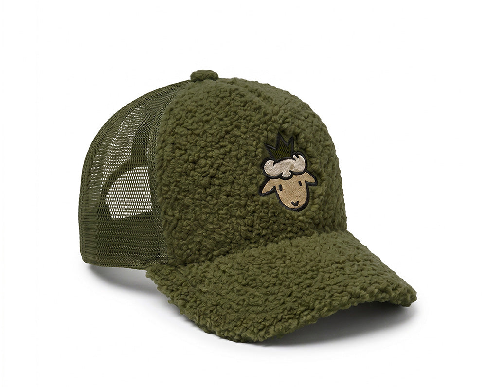 Lamb Head Sherpa Trucker - Olive