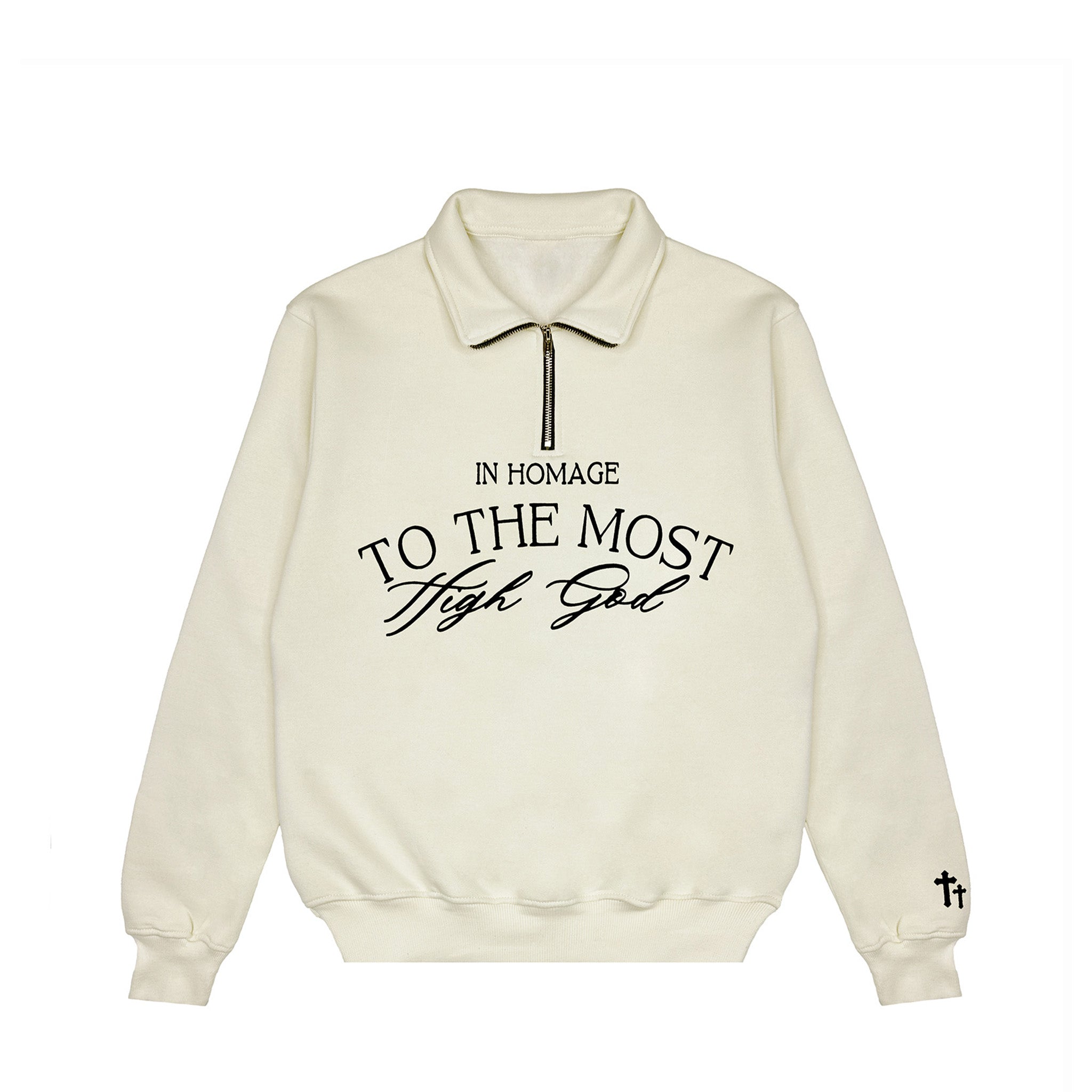 Most High Quarter Zip-Cream & Black
