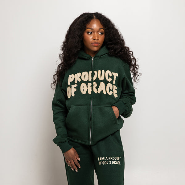 Distressed Product of Grace Tracksuit- Green