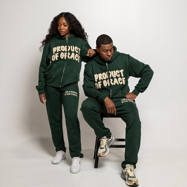 Distressed Product of Grace Tracksuit- Green
