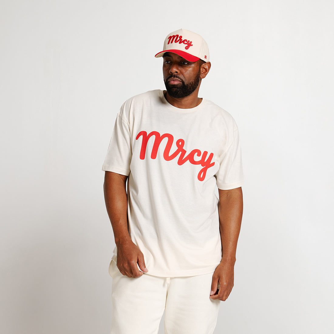 Cursive MRCY Curved Brim Hat - Red