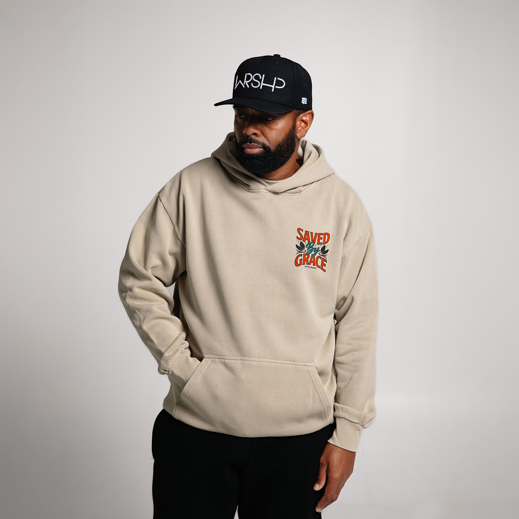 Saved By Grace Hoodie - Sand