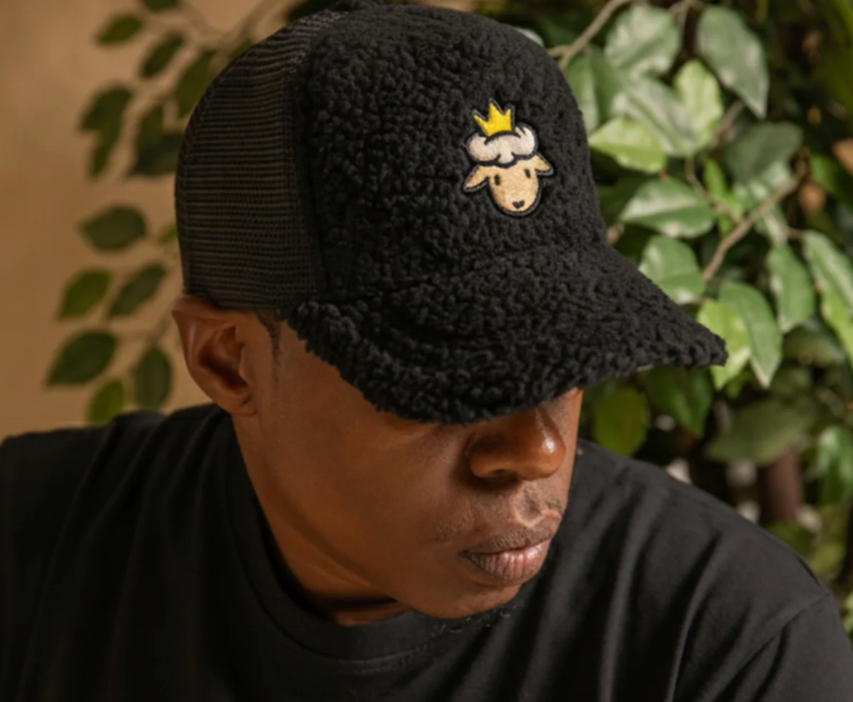Lamb Head Sherpa Trucker - Black