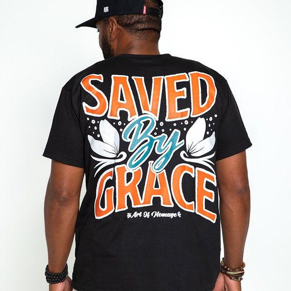 Saved By Grace Tee-Black