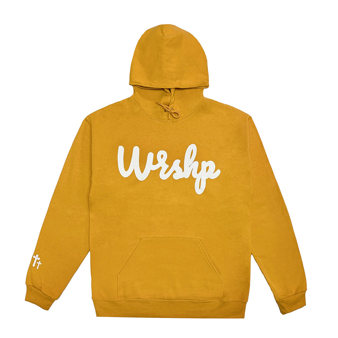 Luxury Cursive WRSHP Hoodie  - Mustard