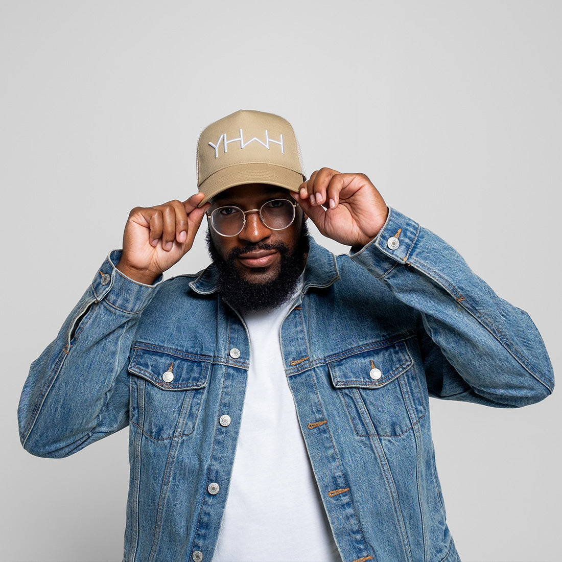 YHWH Curved Brim Hat - Khaki