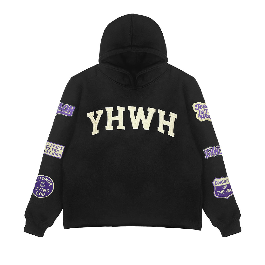 YHWH Patchwork Crop Hoodie