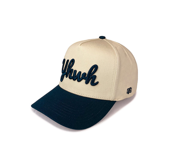 Cursive YHWH Curved Brim Hat - Navy