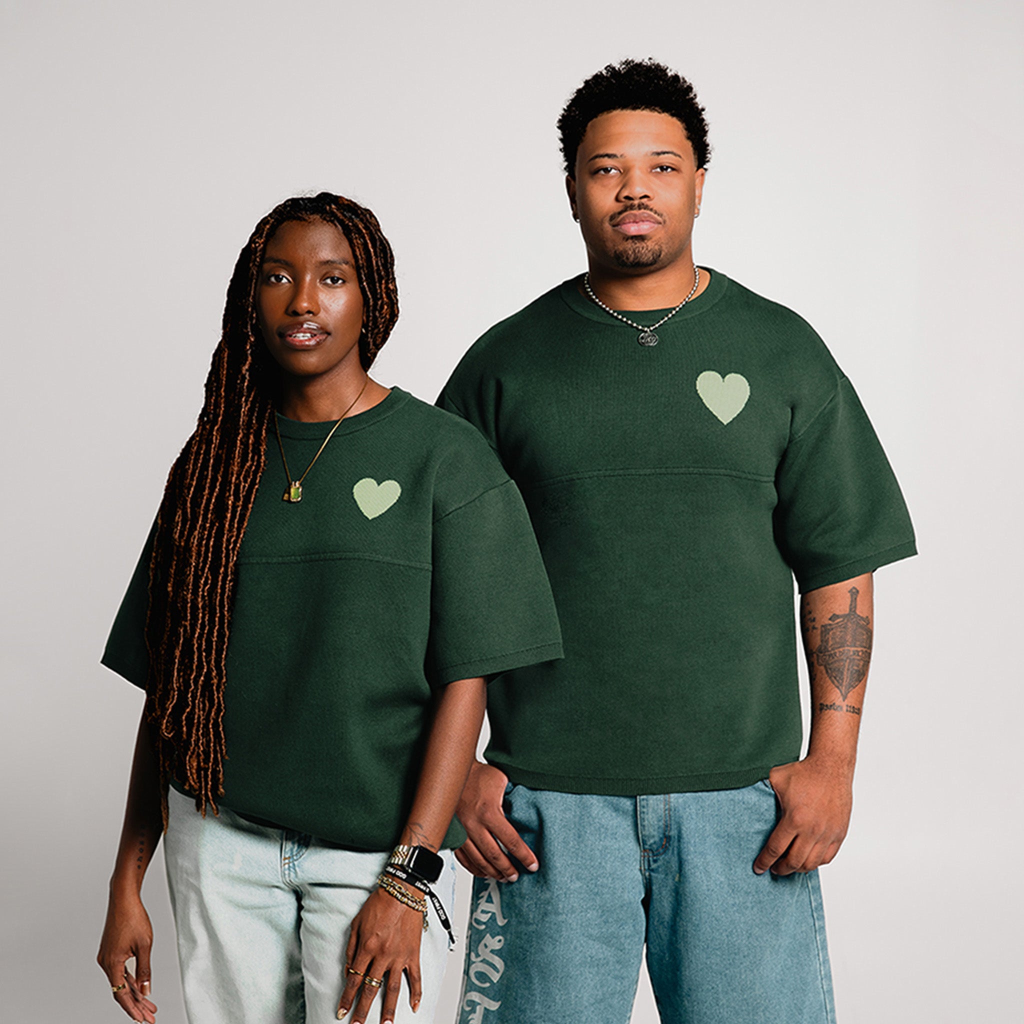 By His MRCY Heavy Knit Tee-Green