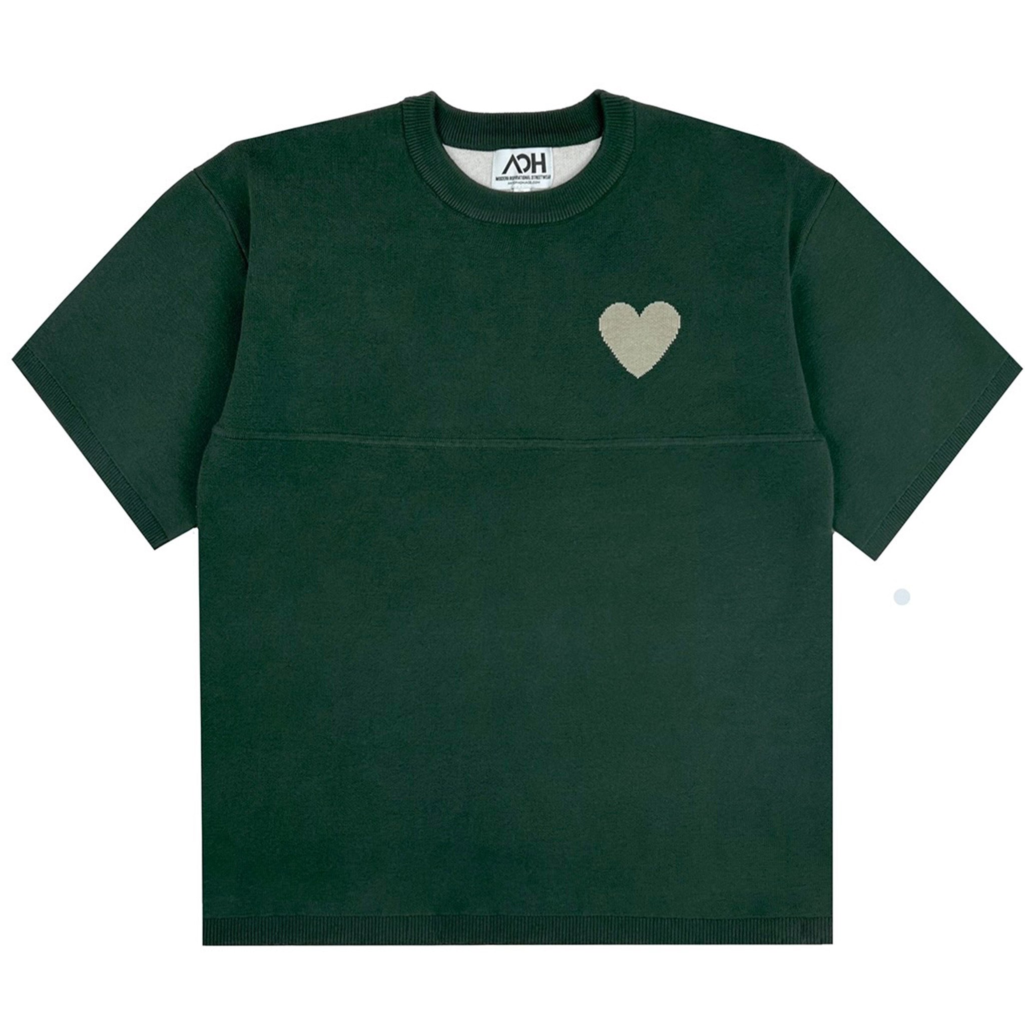 【再値下げ】MURRAL ミューラル dizzy shirt Green By His MRCY Heavy Knit Tee-Green