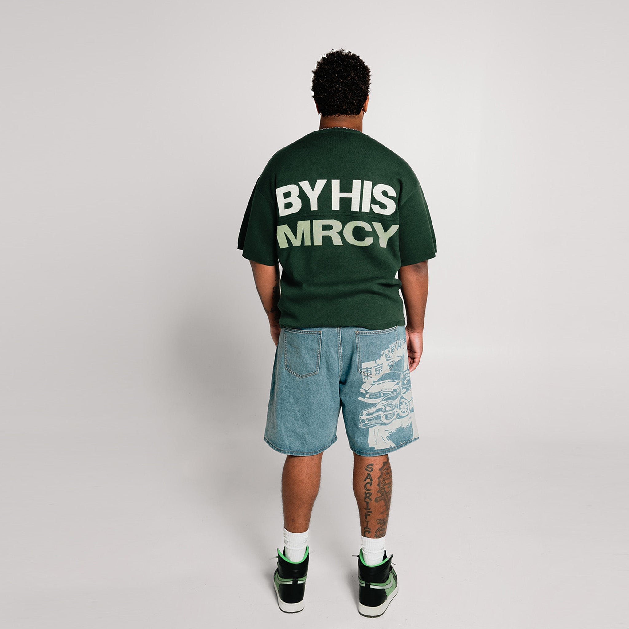 By His MRCY Heavy Knit Tee-Green