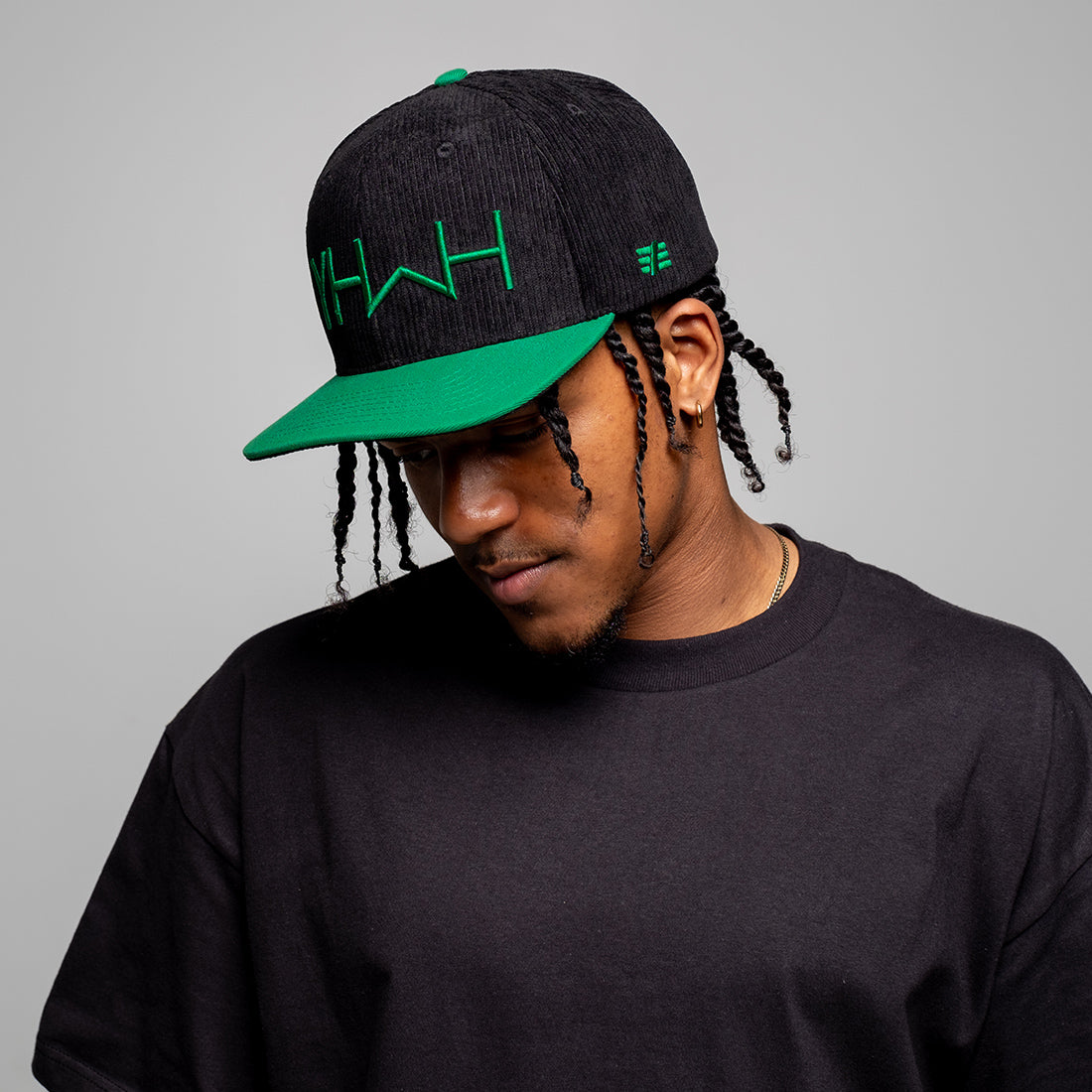 Corduroy YHWH Snapback - Garden Green