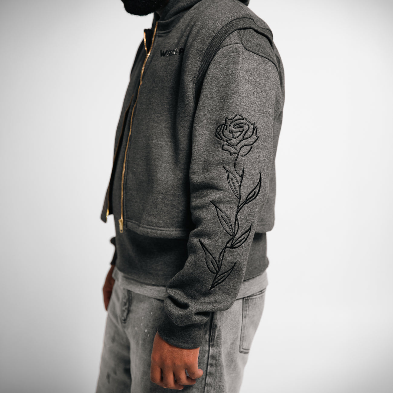 WRSHP Jesus Dual Layered Hoodie- Gray