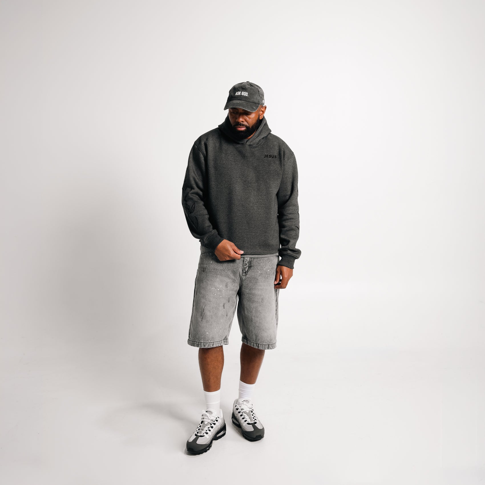 WRSHP Jesus Dual Layered Hoodie- Gray
