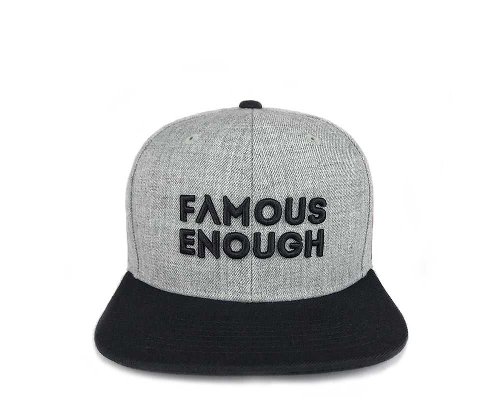 Famous Enough Snapback - Heather Gray/Black, Normal (Fits Most)