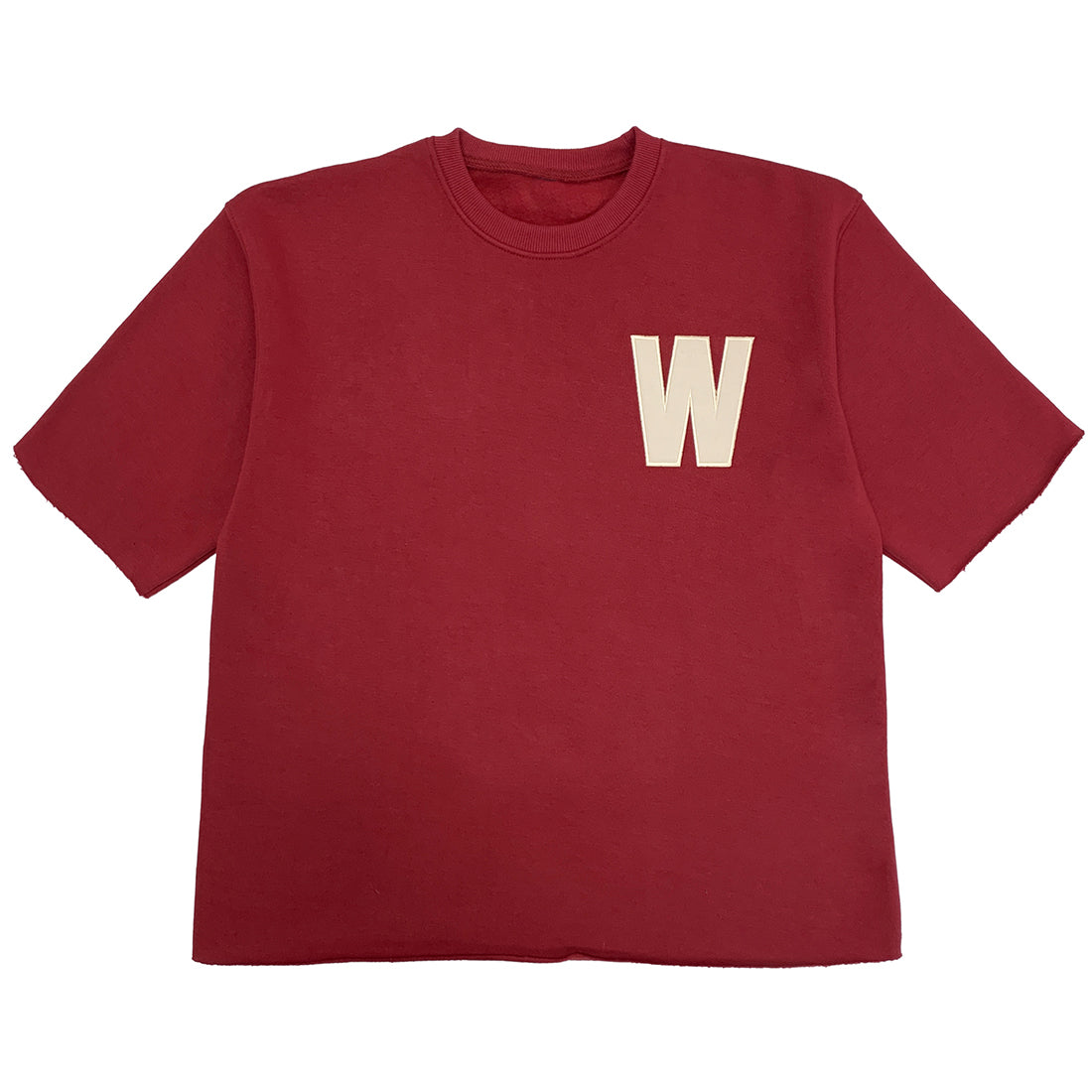 Oversized WRSHP Cutoff - Red and Cream