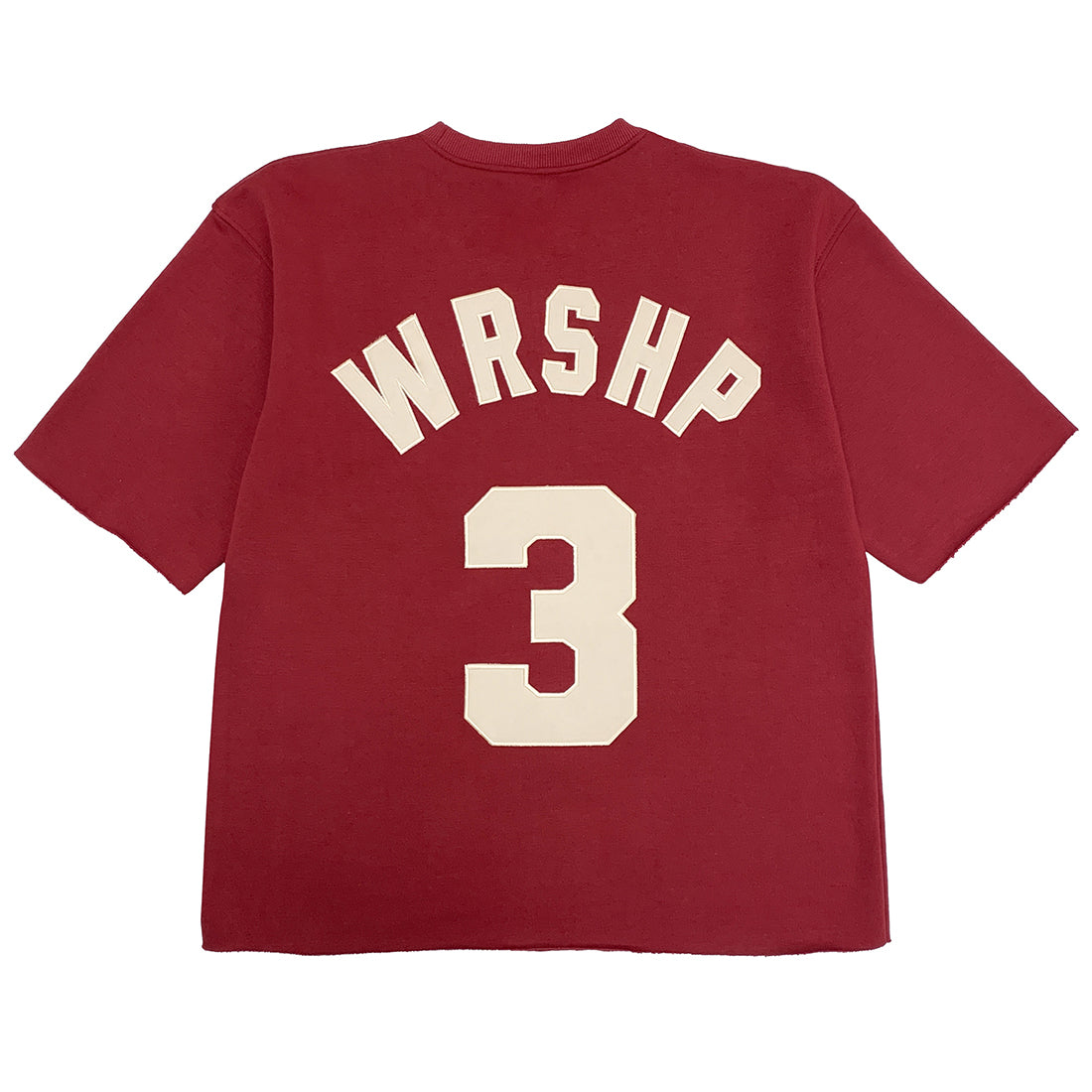 Oversized WRSHP Cutoff - Red and Cream