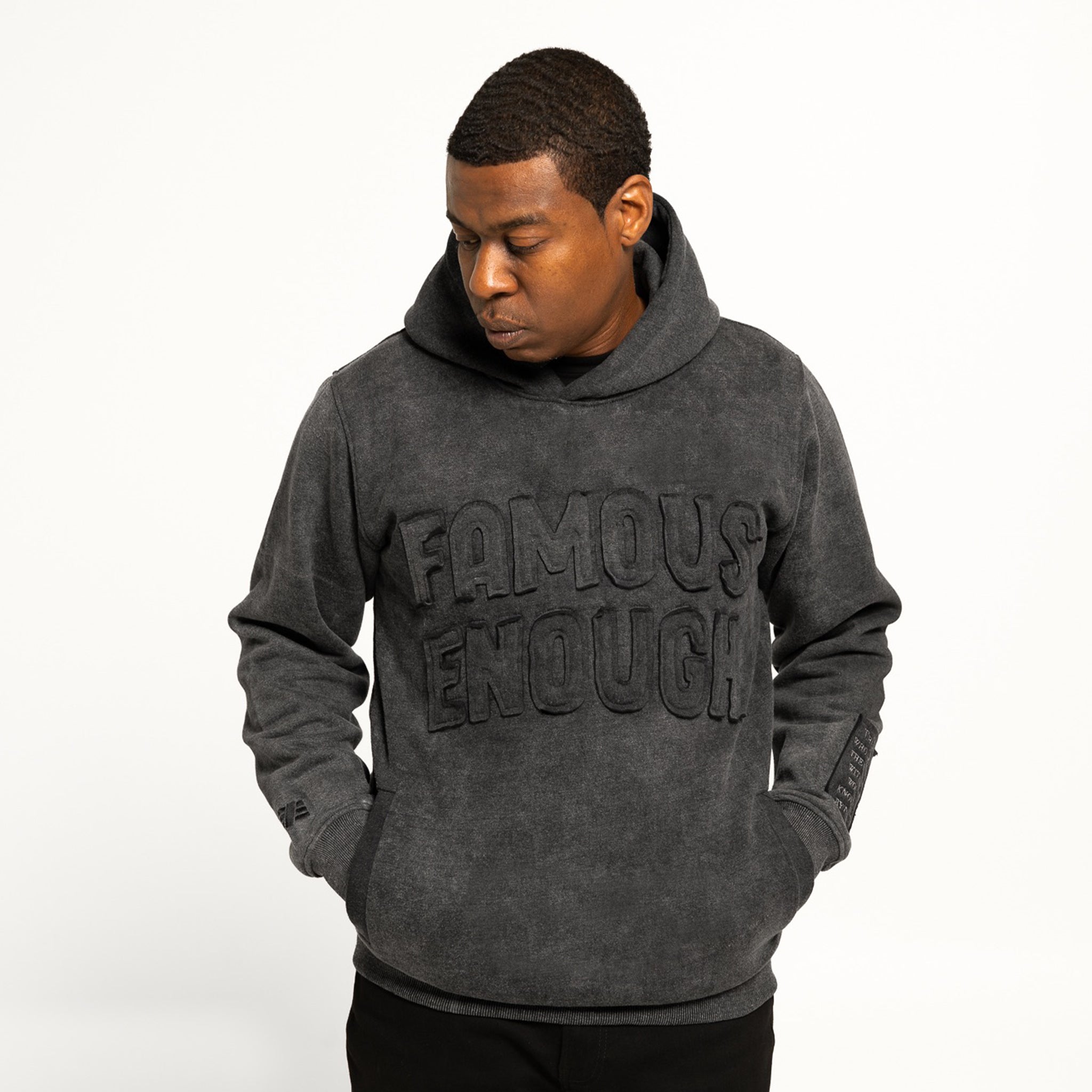 Famous Enough Acid Wash Hoodie