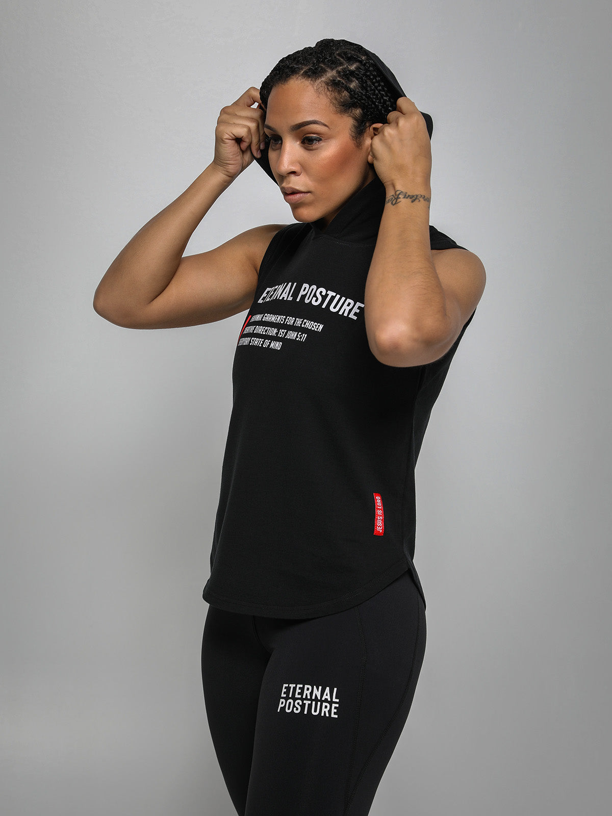 EP Performance Cutoff Hoodie Tee - Contour Black