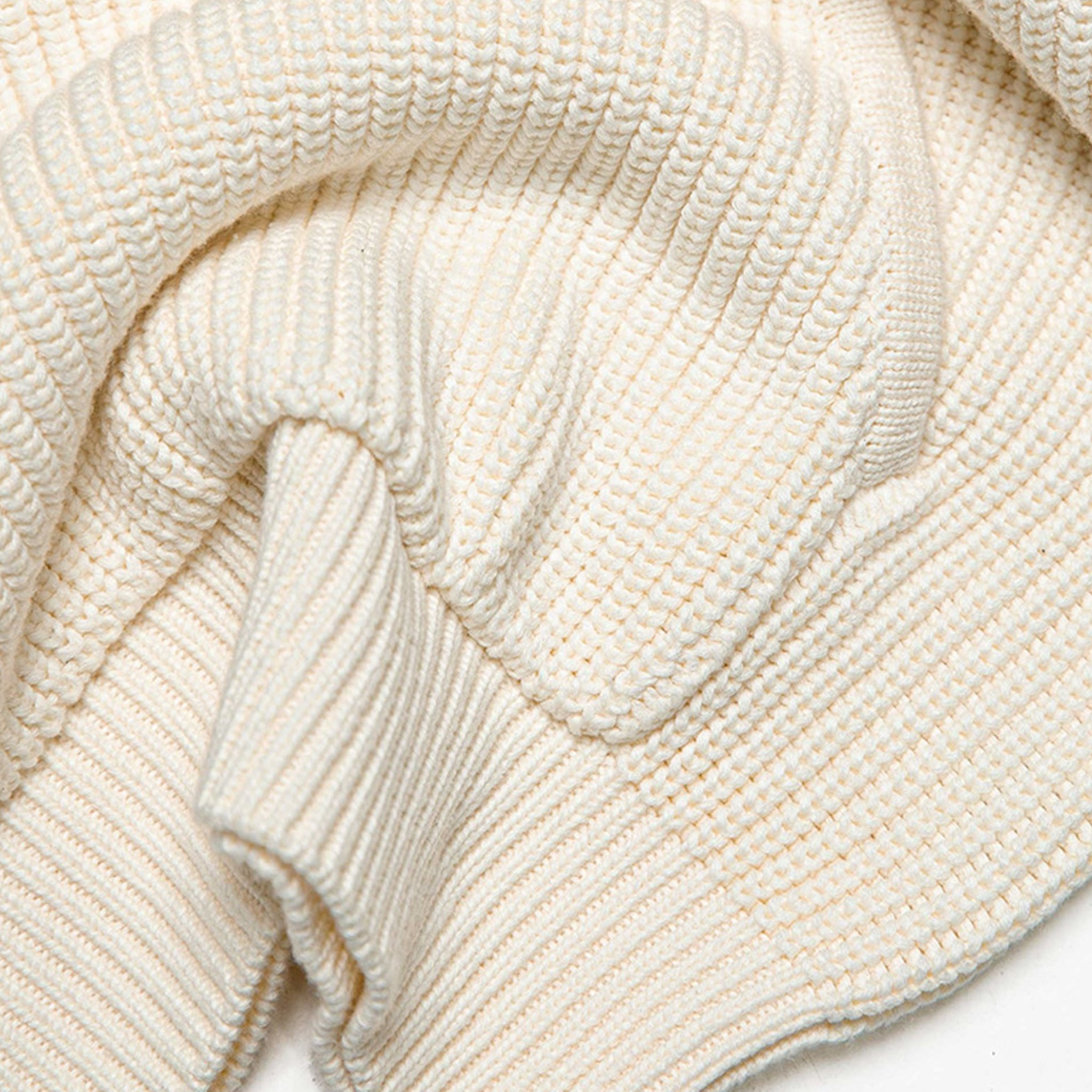 Chunky Knit Trust Jesus Hoodie- Cream