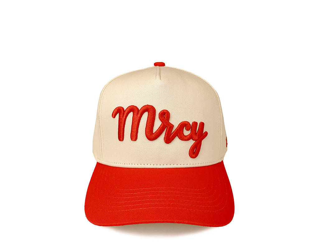 Cursive MRCY Curved Brim Hat - Red