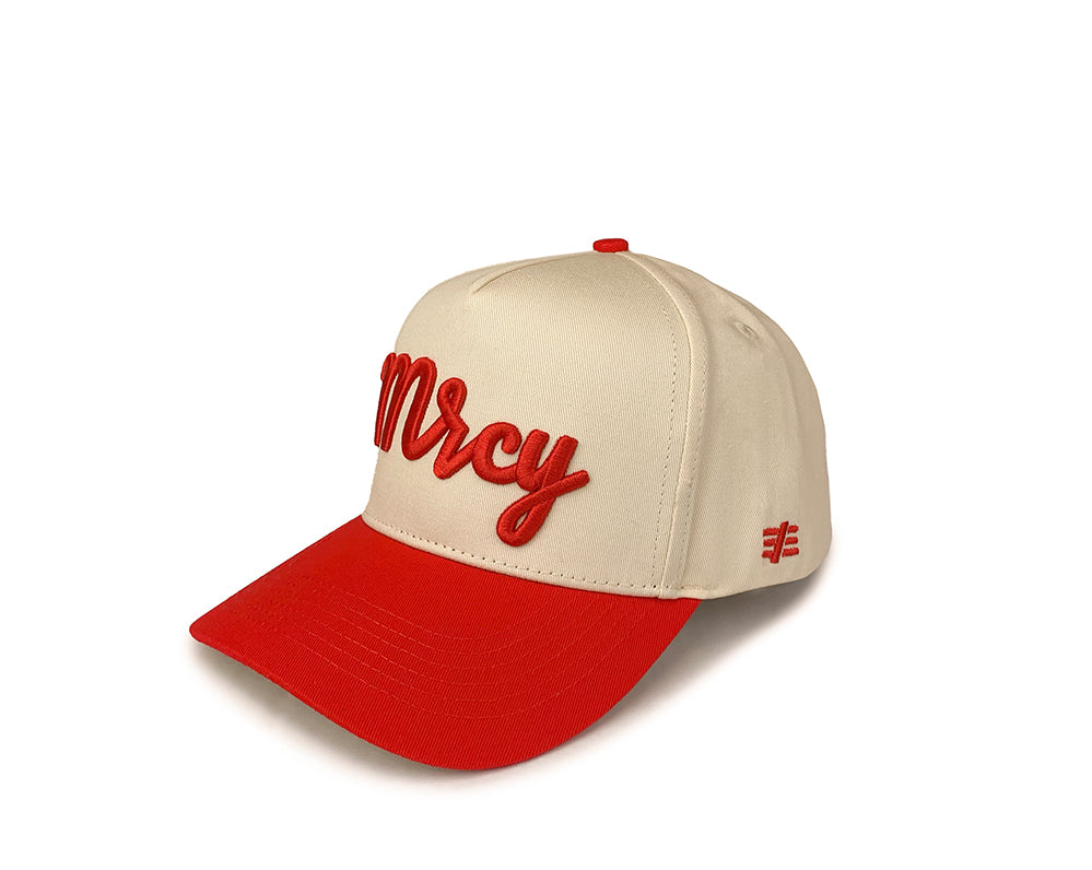 Cursive MRCY Curved Brim Hat - Red