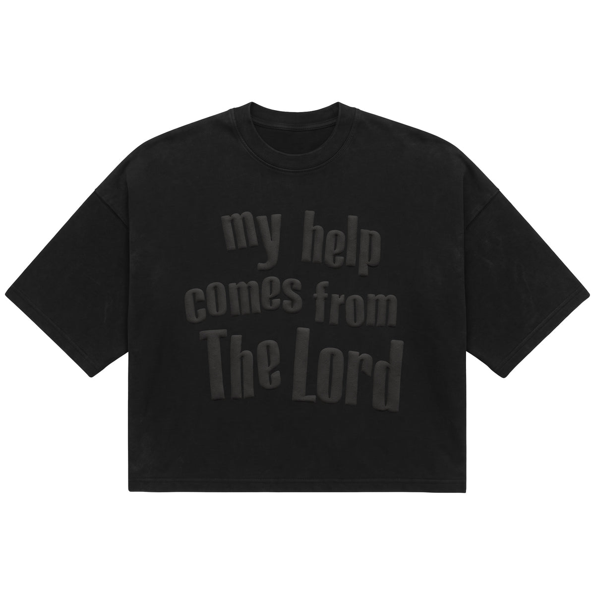 Help Comes From The Lord Boxy Tee- Black