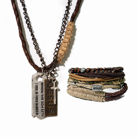 Trinity Tribal Dual Necklace + WristPack - Jesus