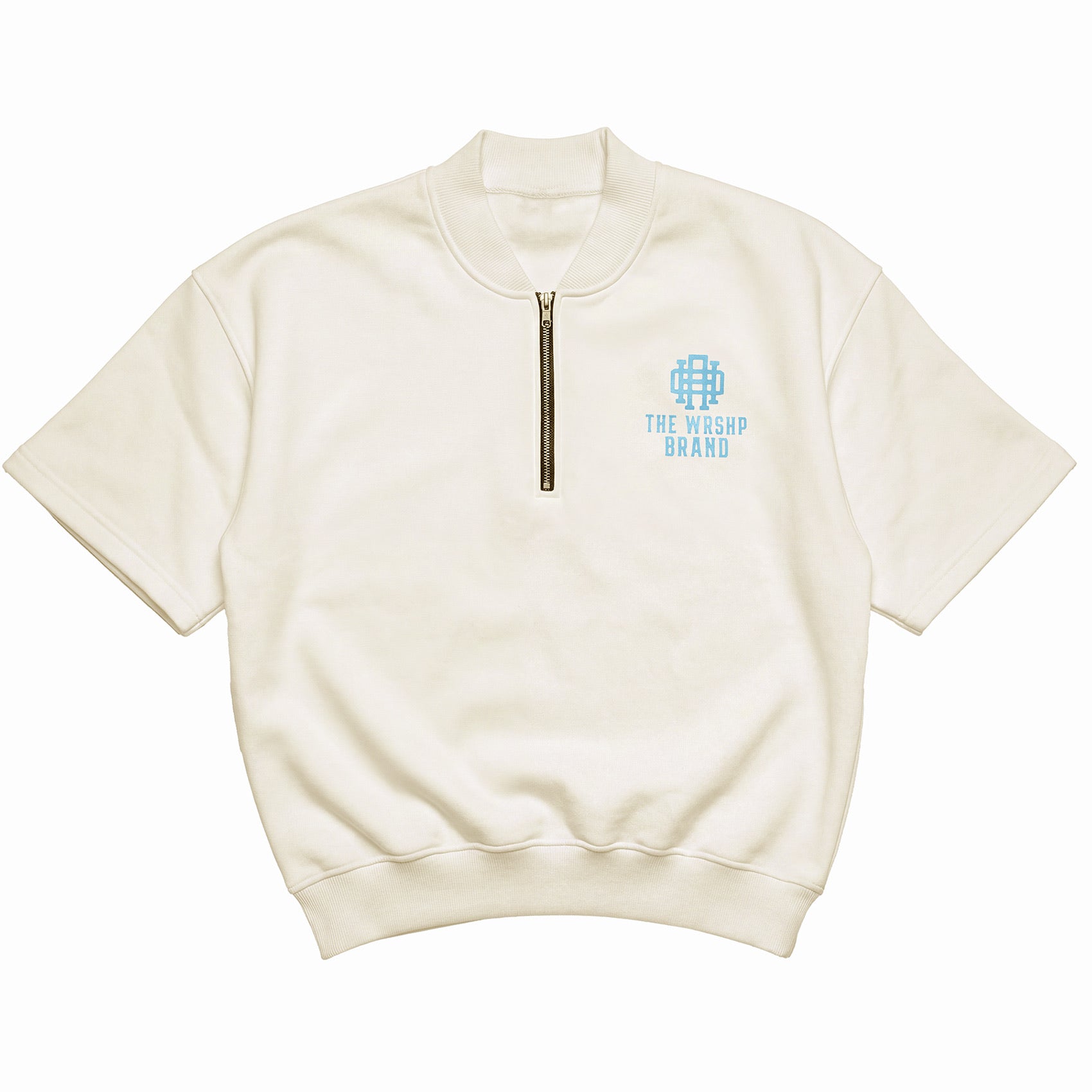 The WRSHP Brand Collar Top- Off White