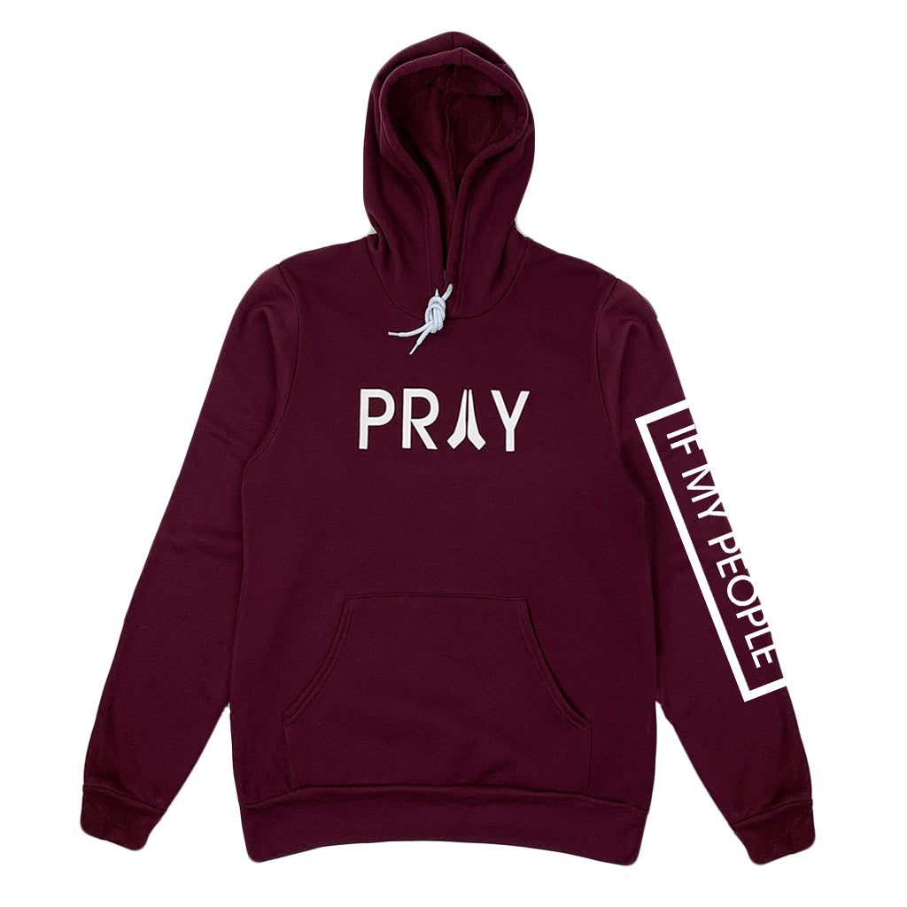 Pray Logo Hoodie -Maroon