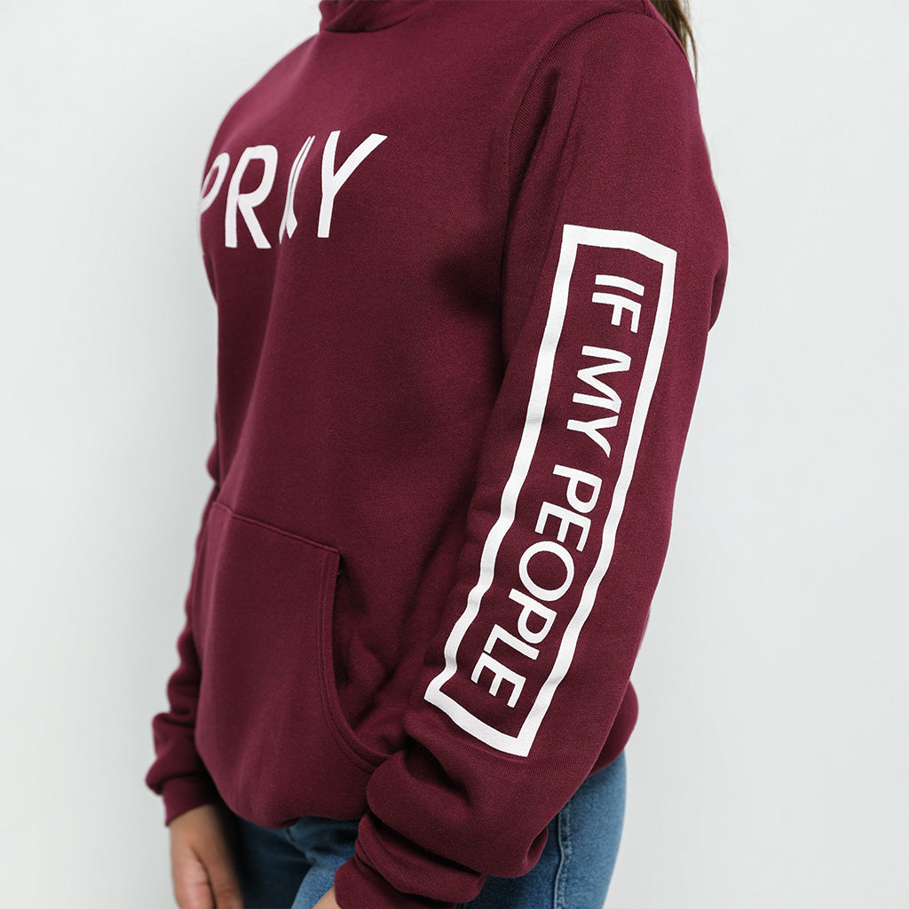 Pray Logo Hoodie -Maroon