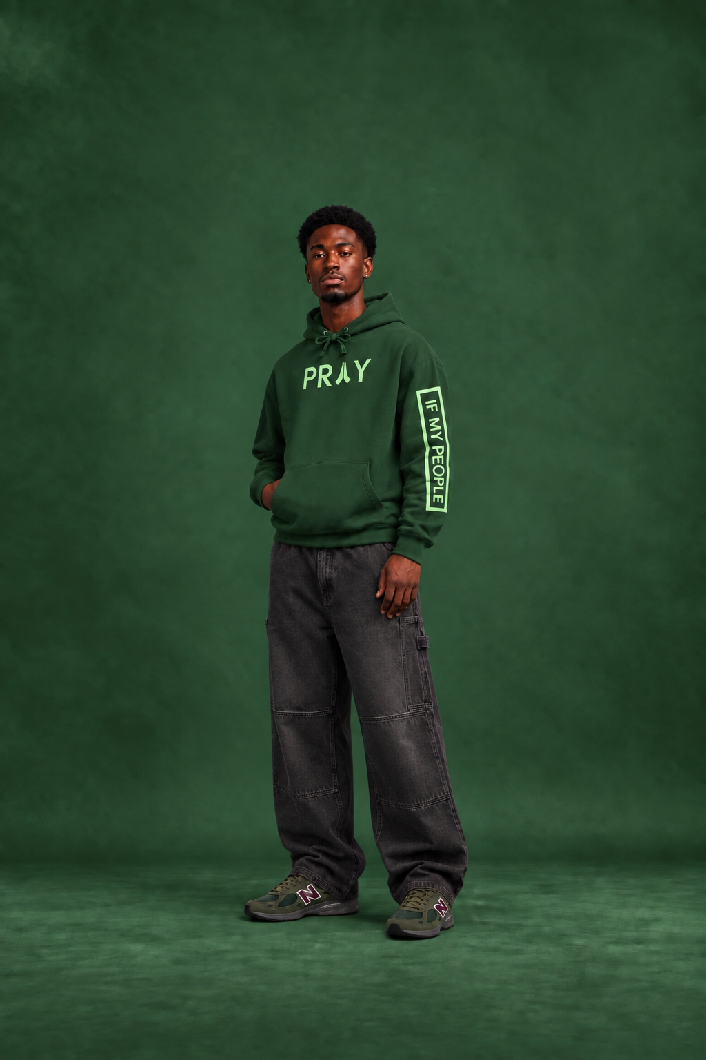 If My People Pray Hoodie- Green