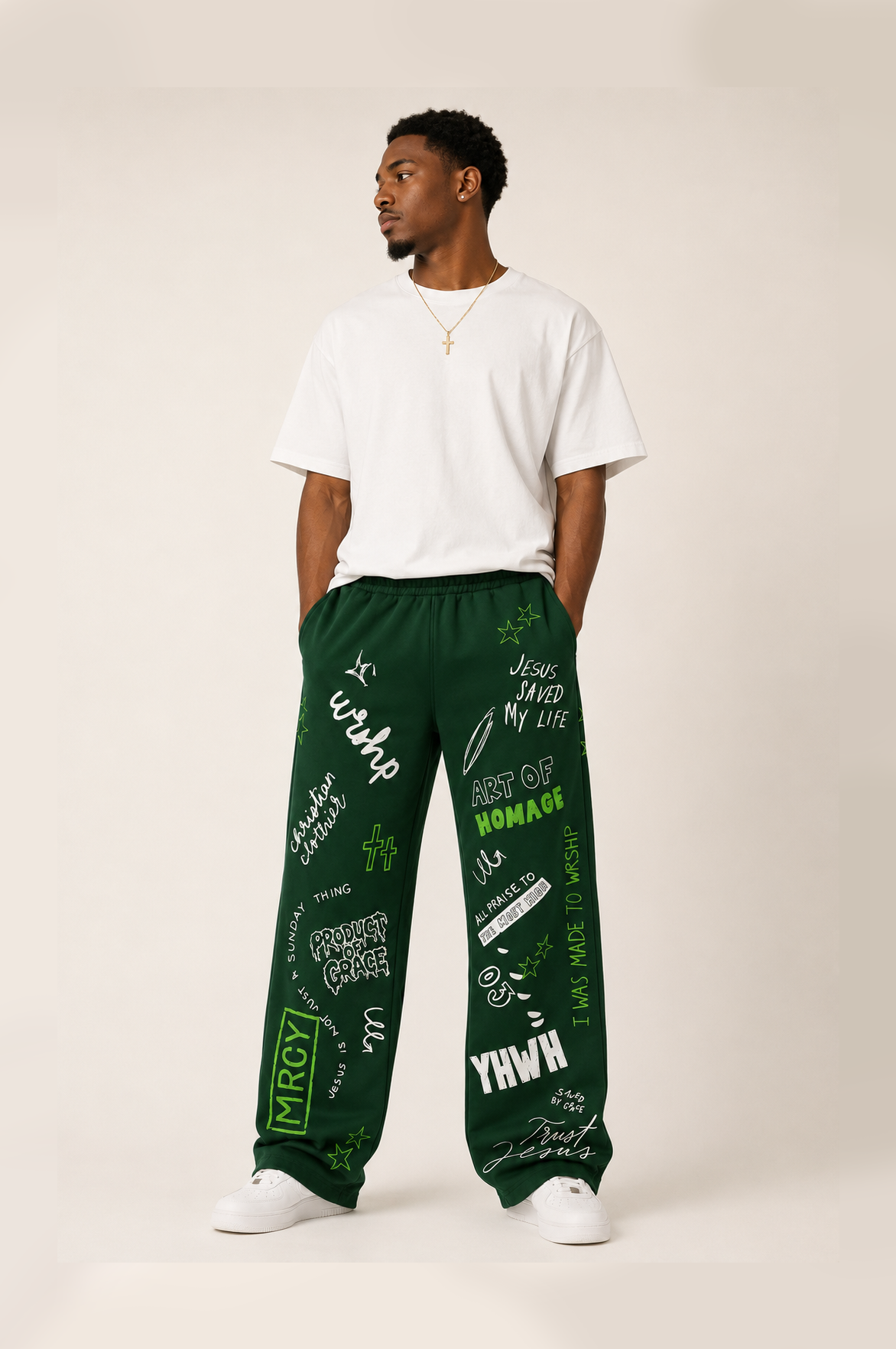 Written In Grace Sweats- Green