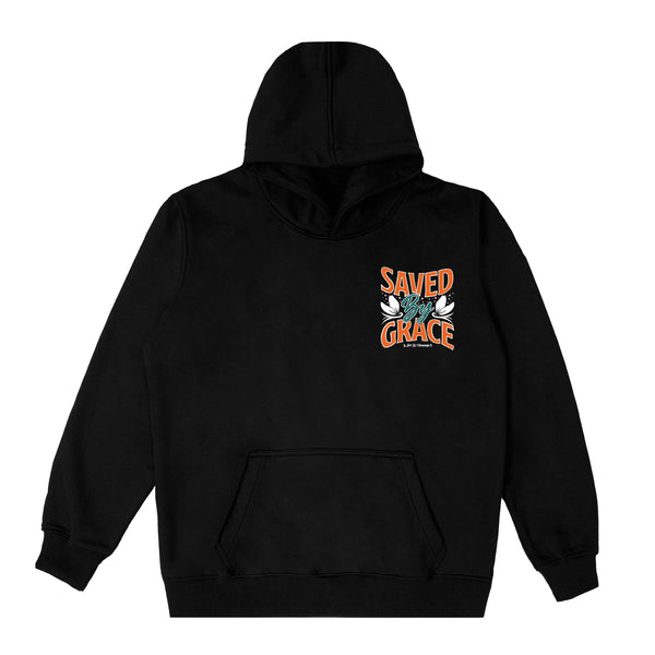 Saved By Grace Hoodie-Black