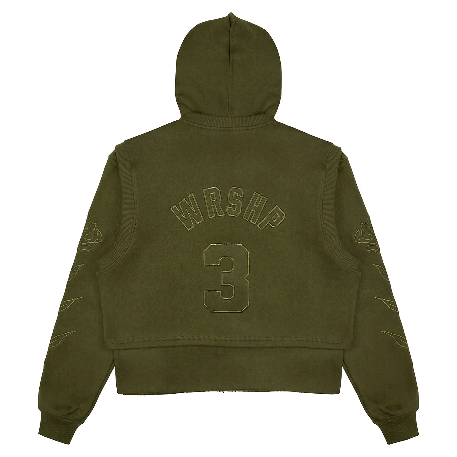 WRSHP Jesus Dual Layered Hoodie- Olive