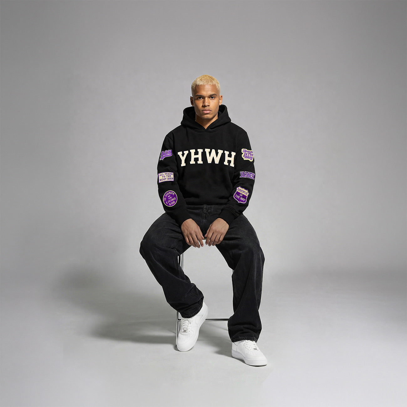 YHWH Patchwork Crop Hoodie